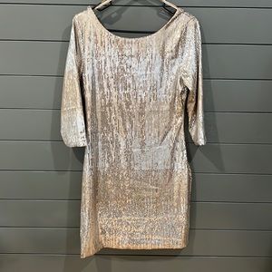 As U Wish Gold Sequin Shift Dress. L.